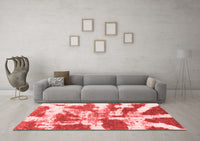 Machine Washable Abstract Red Modern Rug, wshabs1070red