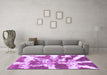 Machine Washable Abstract Purple Modern Area Rugs in a Living Room, wshabs1070pur