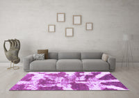 Machine Washable Abstract Purple Modern Rug, wshabs1070pur