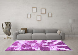 Machine Washable Abstract Purple Modern Area Rugs in a Living Room, wshabs1070pur