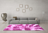 Machine Washable Abstract Pink Modern Rug, wshabs1070pnk