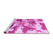 Sideview of Machine Washable Abstract Pink Modern Rug, wshabs1070pnk