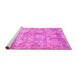 Sideview of Machine Washable Abstract Pink Modern Rug, wshabs1071pnk