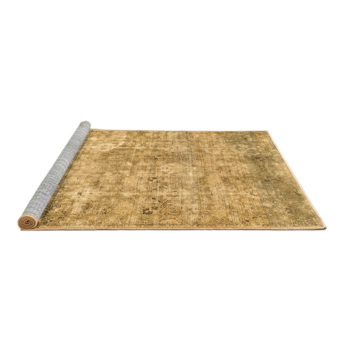 Sideview of Machine Washable Abstract Brown Modern Rug, wshabs1071brn