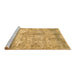 Sideview of Machine Washable Abstract Brown Modern Rug, wshabs1071brn