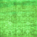 Square Abstract Green Modern Rug, abs1071grn