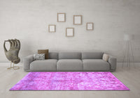 Machine Washable Abstract Purple Modern Rug, wshabs1071pur