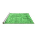 Sideview of Machine Washable Abstract Emerald Green Modern Area Rugs, wshabs1071emgrn