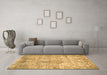 Machine Washable Abstract Brown Modern Rug in a Living Room,, wshabs1071brn