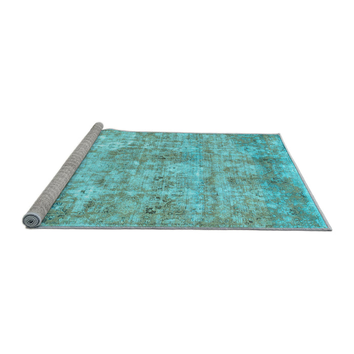 Sideview of Machine Washable Abstract Light Blue Modern Rug, wshabs1071lblu