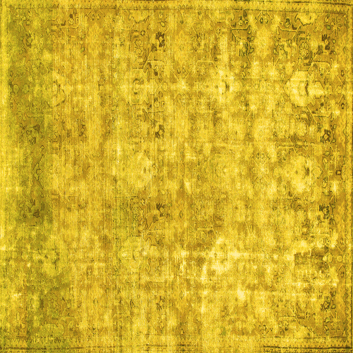 Square Abstract Yellow Modern Rug, abs1071yw