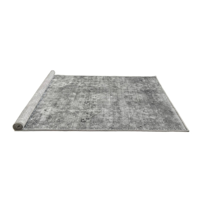 Sideview of Machine Washable Abstract Gray Modern Rug, wshabs1071gry