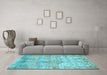 Machine Washable Abstract Light Blue Modern Rug in a Living Room, wshabs1071lblu