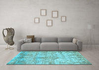 Machine Washable Abstract Light Blue Modern Rug, wshabs1071lblu