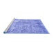 Sideview of Machine Washable Abstract Blue Modern Rug, wshabs1071blu