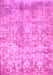 Machine Washable Abstract Pink Modern Rug, wshabs1071pnk