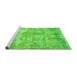 Sideview of Machine Washable Abstract Green Modern Area Rugs, wshabs1071grn