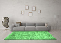 Machine Washable Abstract Emerald Green Modern Rug, wshabs1071emgrn