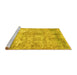 Sideview of Machine Washable Abstract Yellow Modern Rug, wshabs1071yw