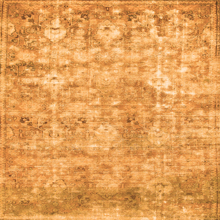 Square Machine Washable Abstract Orange Modern Area Rugs, wshabs1071org