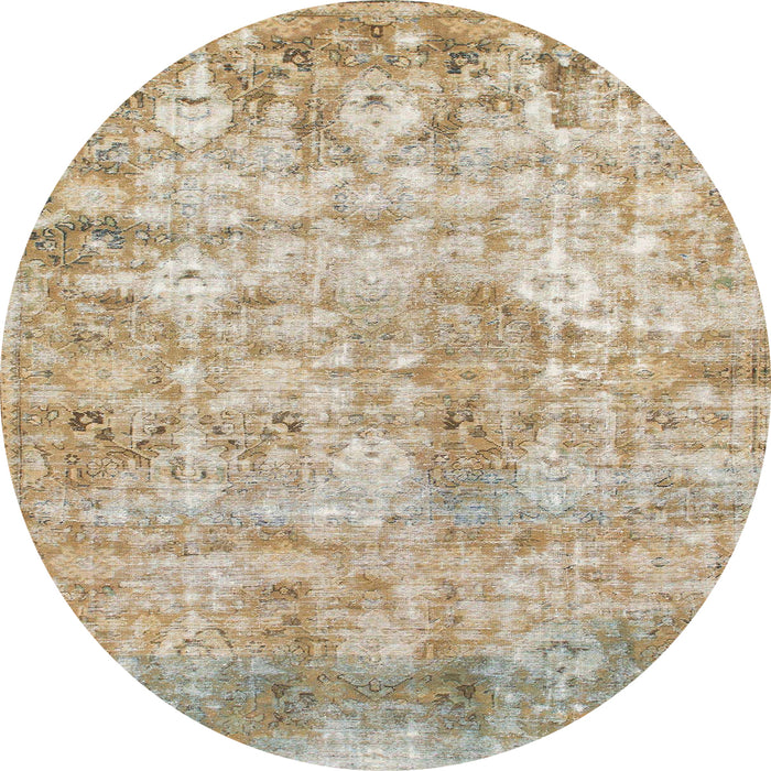 Square Abstract Orange Brown Modern Rug, abs1071