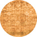 Round Abstract Orange Modern Rug, abs1071org