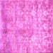 Square Machine Washable Abstract Pink Modern Rug, wshabs1071pnk