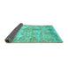 Sideview of Abstract Turquoise Modern Rug, abs1071turq