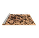 Sideview of Machine Washable Abstract Brown Modern Rug, wshabs1072brn