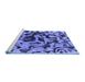 Sideview of Machine Washable Abstract Blue Modern Rug, wshabs1072blu