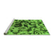 Sideview of Machine Washable Abstract Green Modern Area Rugs, wshabs1072grn