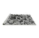 Sideview of Machine Washable Abstract Gray Modern Rug, wshabs1072gry