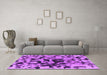 Machine Washable Abstract Purple Modern Area Rugs in a Living Room, wshabs1072pur