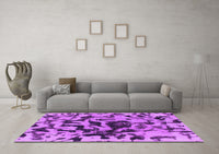 Machine Washable Abstract Purple Modern Rug, wshabs1072pur