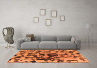 Machine Washable Abstract Orange Modern Rug, wshabs1072org