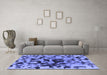 Machine Washable Abstract Blue Modern Rug in a Living Room, wshabs1072blu