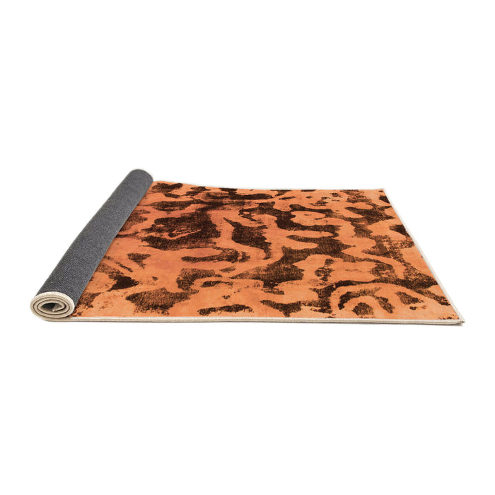 Sideview of Abstract Orange Modern Rug, abs1072org
