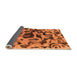 Sideview of Abstract Orange Modern Rug, abs1072org