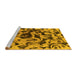 Sideview of Machine Washable Abstract Yellow Modern Rug, wshabs1072yw