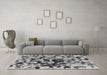 Machine Washable Abstract Gray Modern Rug in a Living Room,, wshabs1072gry