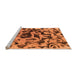 Sideview of Machine Washable Abstract Orange Modern Area Rugs, wshabs1072org