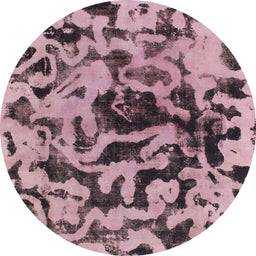 Square Abstract Pink Modern Rug, abs1072