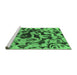 Sideview of Machine Washable Abstract Emerald Green Modern Area Rugs, wshabs1072emgrn