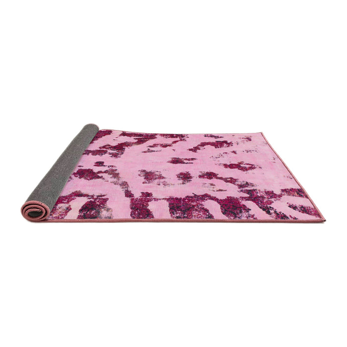 Sideview of Abstract Pink Modern Rug, abs1073