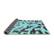 Sideview of Abstract Turquoise Modern Rug, abs1073turq