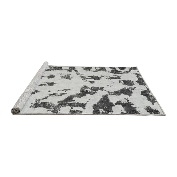 Sideview of Machine Washable Abstract Gray Modern Rug, wshabs1073gry