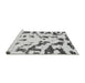 Sideview of Machine Washable Abstract Gray Modern Rug, wshabs1073gry