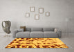 Machine Washable Abstract Yellow Modern Rug in a Living Room, wshabs1073yw