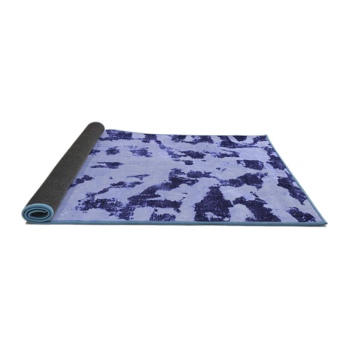 Sideview of Abstract Blue Modern Rug, abs1073blu