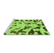 Sideview of Machine Washable Abstract Green Modern Area Rugs, wshabs1073grn